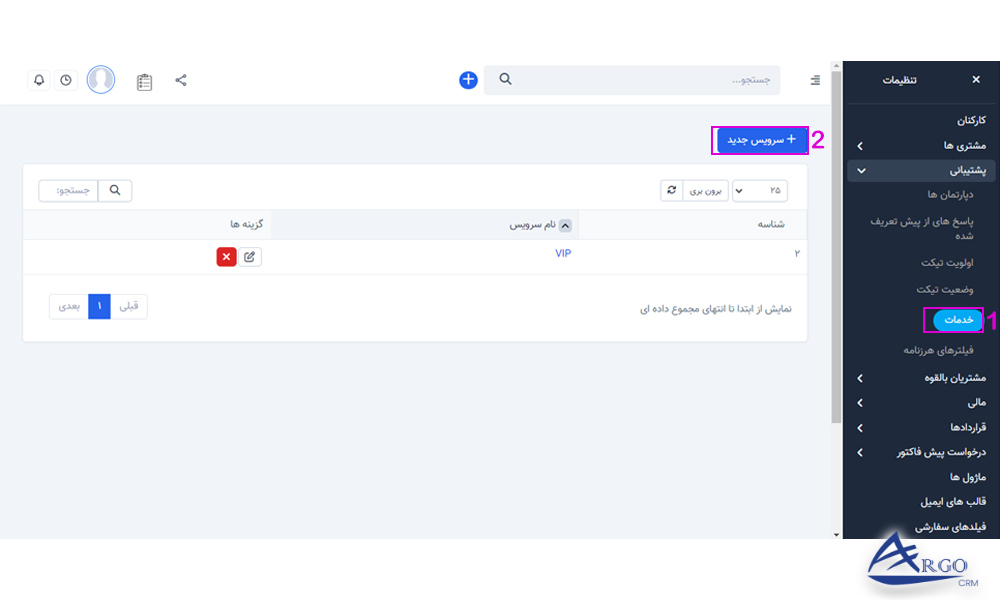 پشتیبانی و پایگاه دانش در نرم افزار آرگو CRM: آموزش پشتیبانی و پایگاه دانش در نرم افزار آرگو CRM: